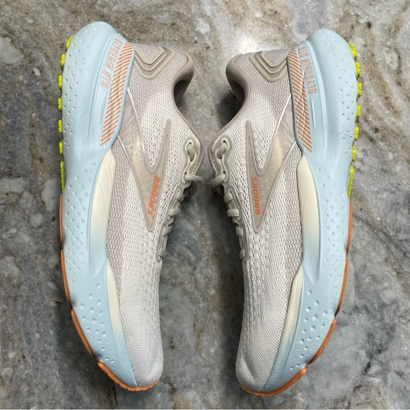 BROOKS Glycerin GTS 21 Running Shoes Coconut Aqua Autumn Sunset Size 10 Medium - Picture 14 of 14